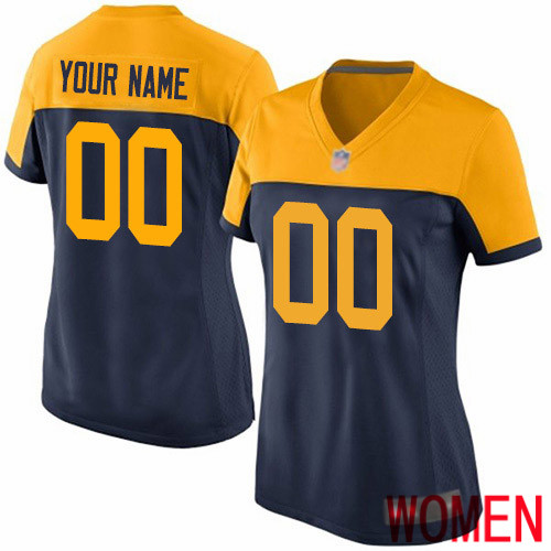 Limited Navy Blue Women Alternate Jersey NFL Customized Football Green Bay Packers